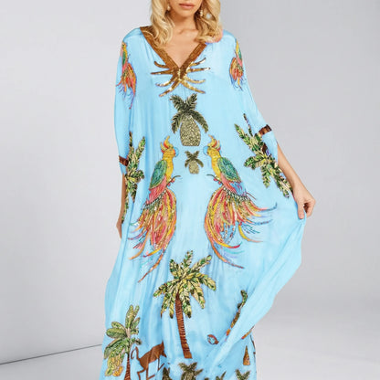 Wijde enkellange kaftan - Luana