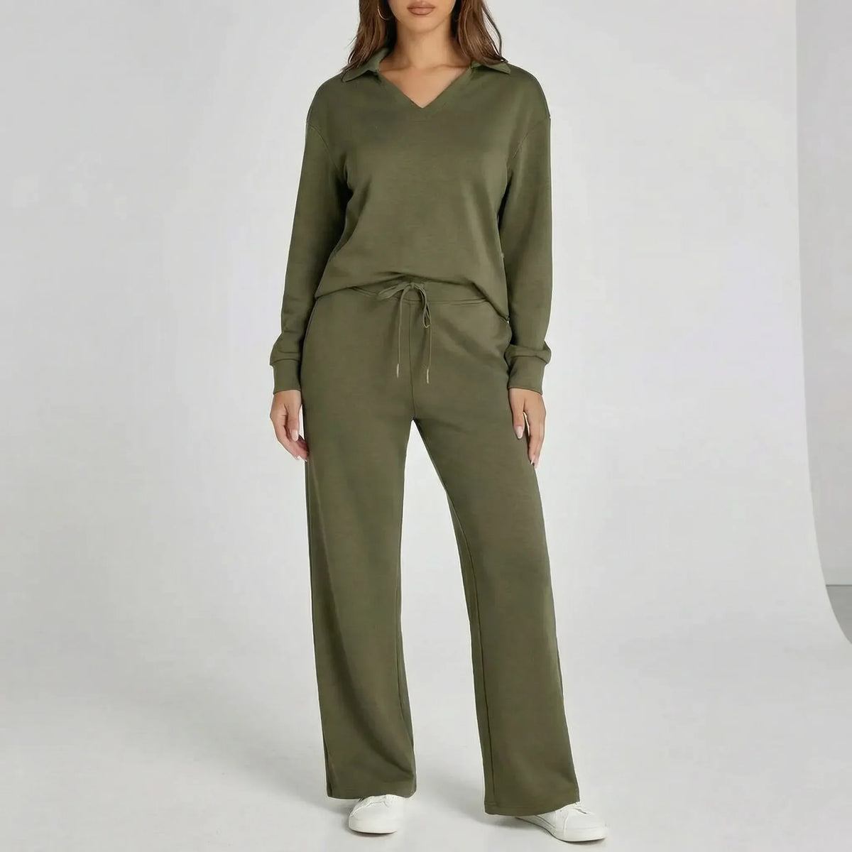 Wijde loungewearset met wijde pijpen - Joleen