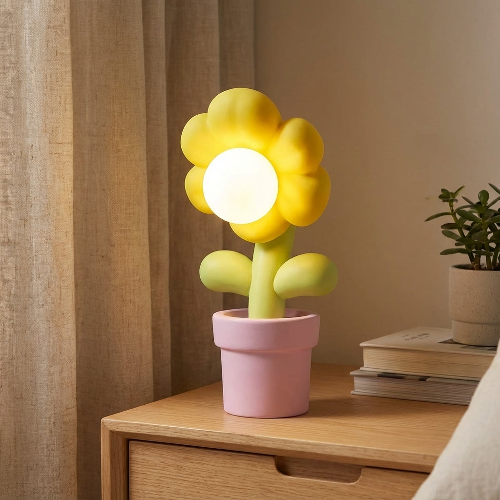 Speelse tafellamp met bloemen – Solabloom