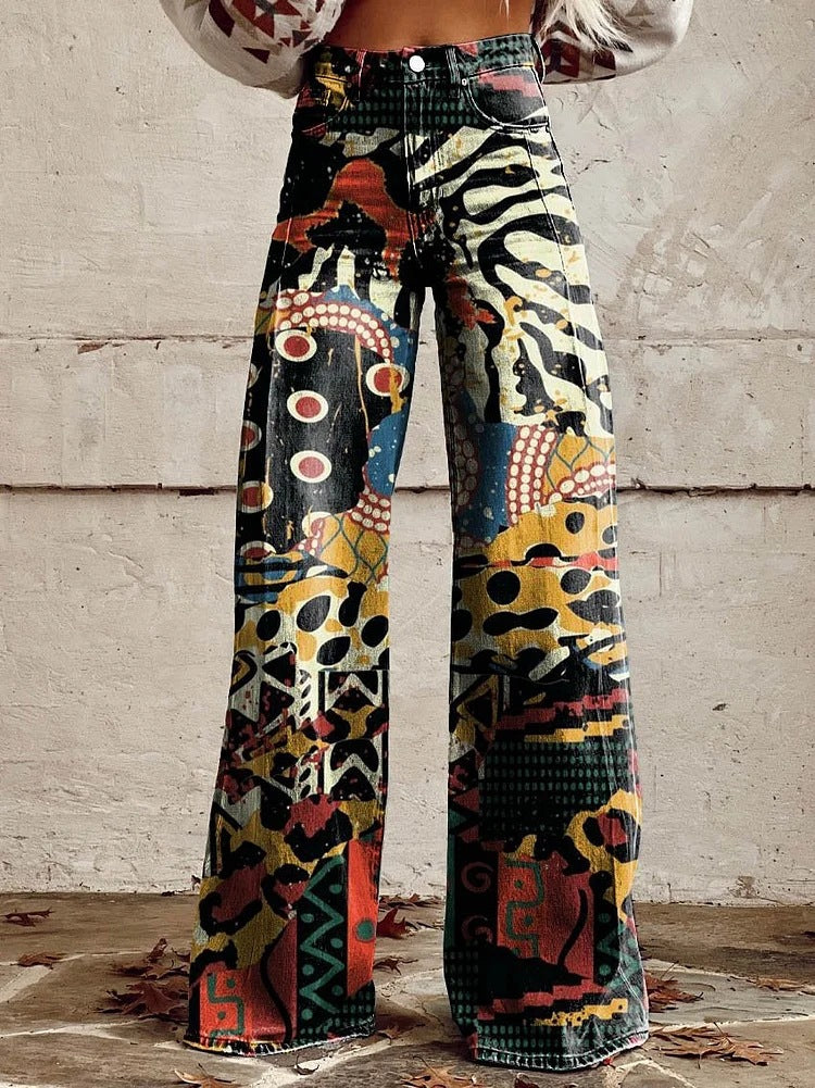 Wijde broek met bloemenprint - Alexis