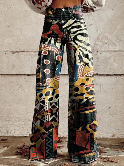 Wijde broek met bloemenprint - Alexis