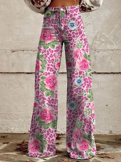 Wijde broek met bloemenprint - Alexis