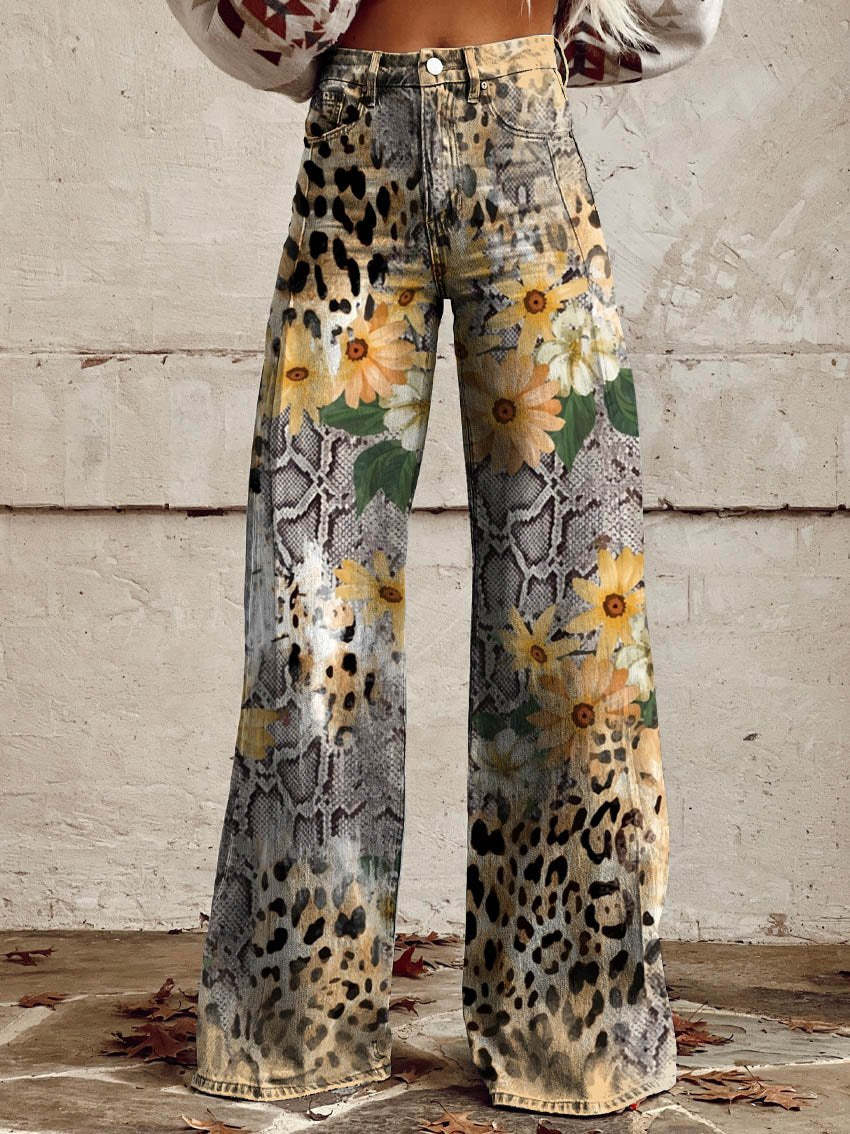 Wijde broek met bloemenprint - Alexis