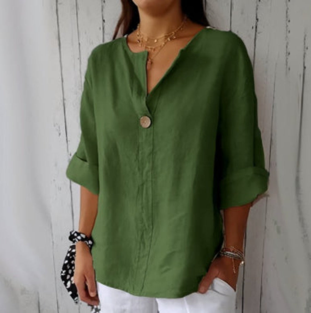 Damesblouse met V-hals