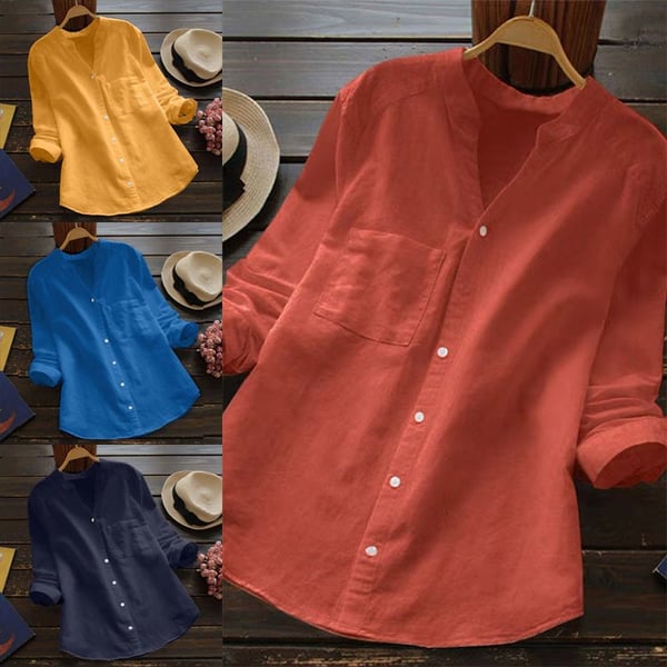 Dames Linnen Shirt met Lange Mouwen – Isla
