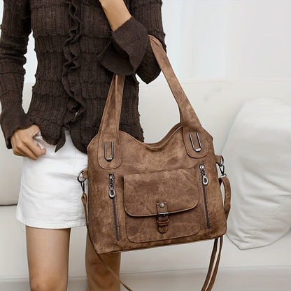 Vintage-Stijl Vegan Leren Schoudertas - Marivelle