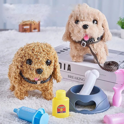 Loopende pluchen hond met bewegingsfunctie – interactief knuffeldier voor kinderen