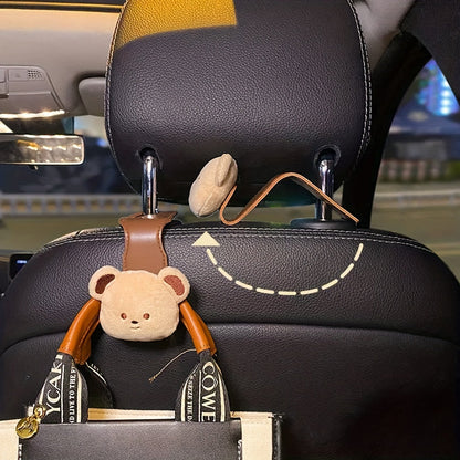 Auto-rugleuninghaken met berenmotief – handige opbergoplossing voor onderweg (1+1 gratis)