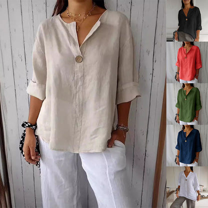 Damesblouse met V-hals