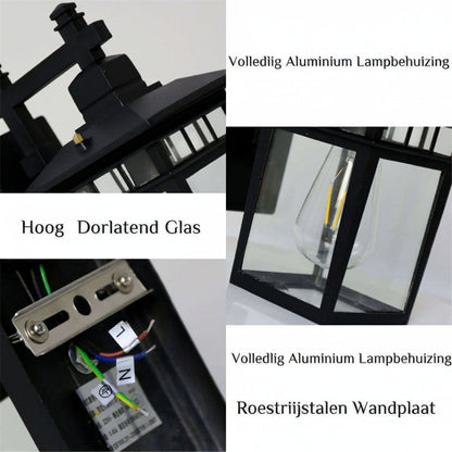 Waterdichte lantaarn-wandlamp voor buiten