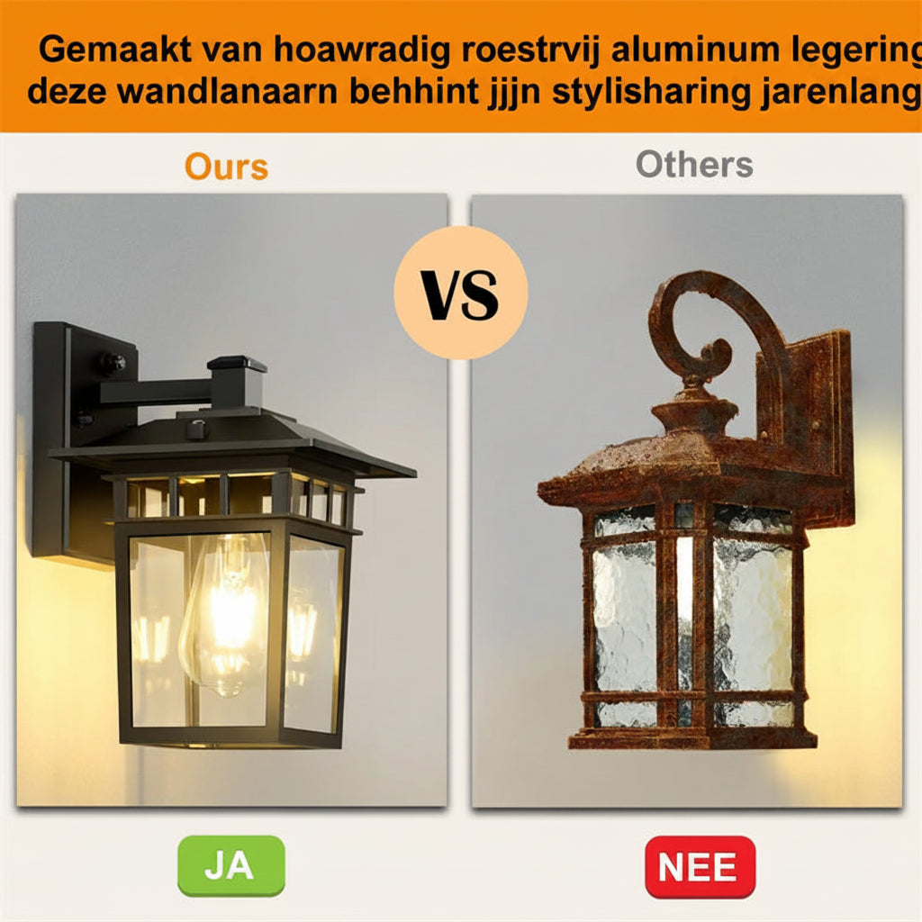 Waterdichte lantaarn-wandlamp voor buiten