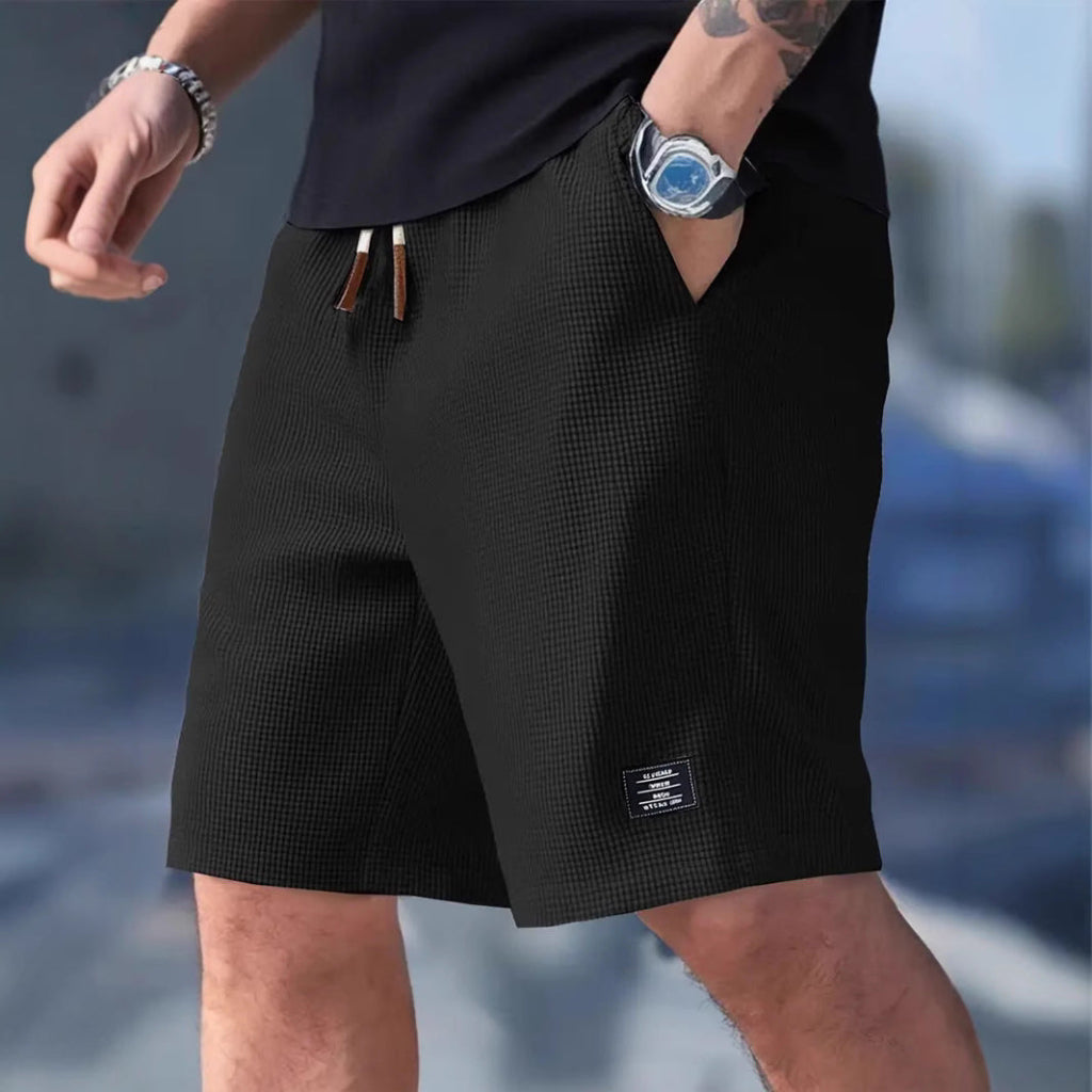 Casual sportshort voor heren – zomerse, wijde broek met trekkoord en zakken