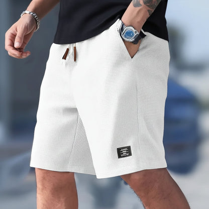 Casual sportshort voor heren – zomerse, wijde broek met trekkoord en zakken