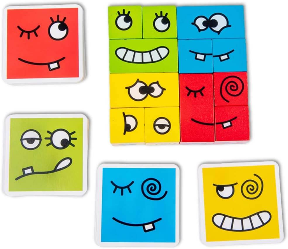 Interactief bouwspel met gezichtsuitdrukkingen voor kinderen – MimikMatch