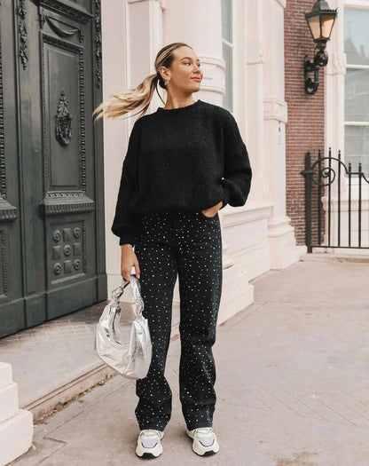 Dames Glitter Jeans voor een Sprankelende Look - Jade