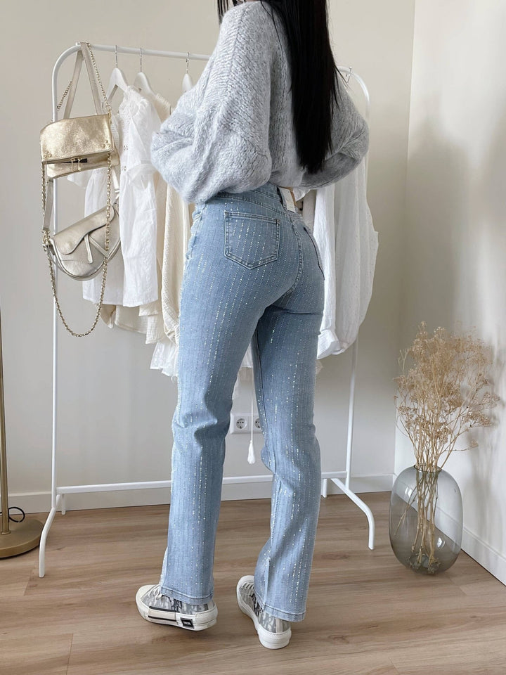 Dames Glitter Jeans voor een Sprankelende Look - Jade