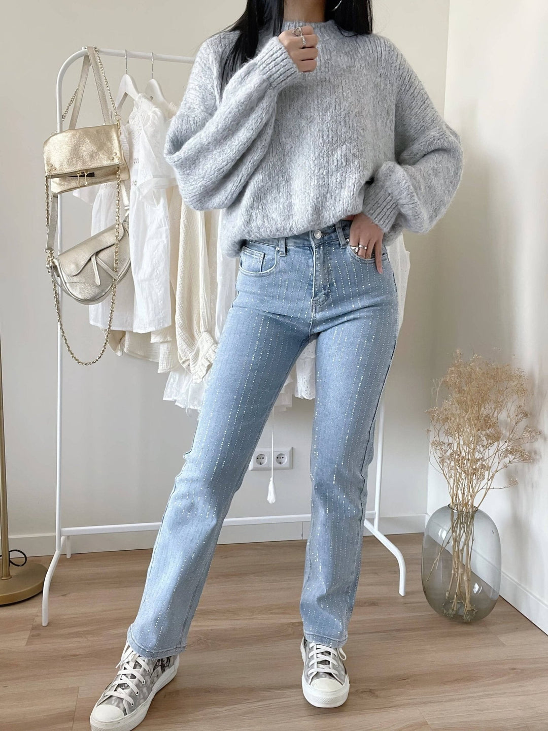 Dames Glitter Jeans voor een Sprankelende Look - Jade