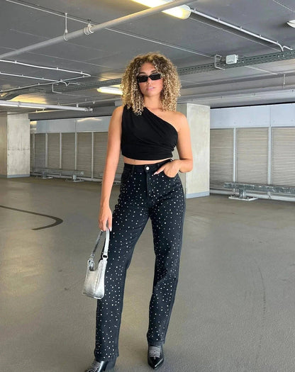 Dames Glitter Jeans voor een Sprankelende Look - Jade