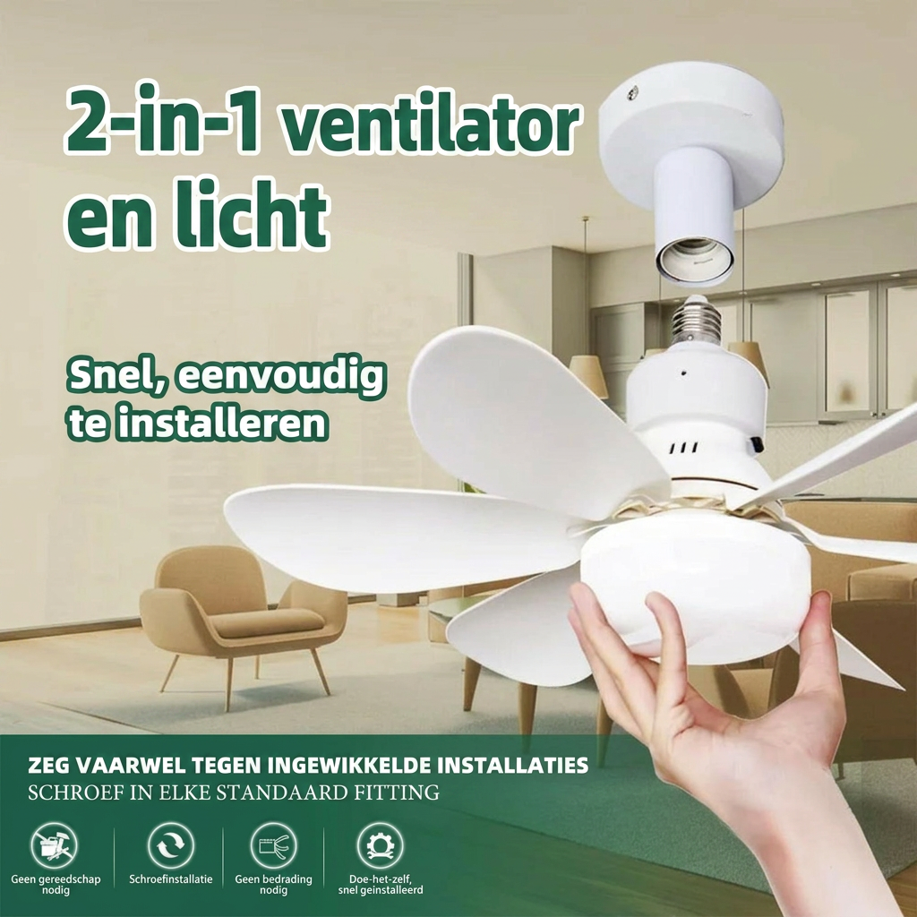 E27 LED Plafondventilator Lamp met Afstandsbediening