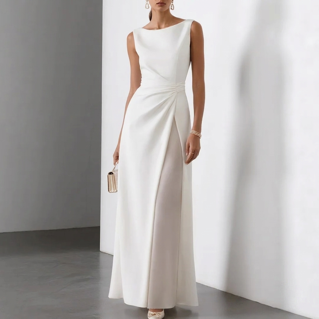 Elegante Geplooide Maxi-Jurk voor Dames