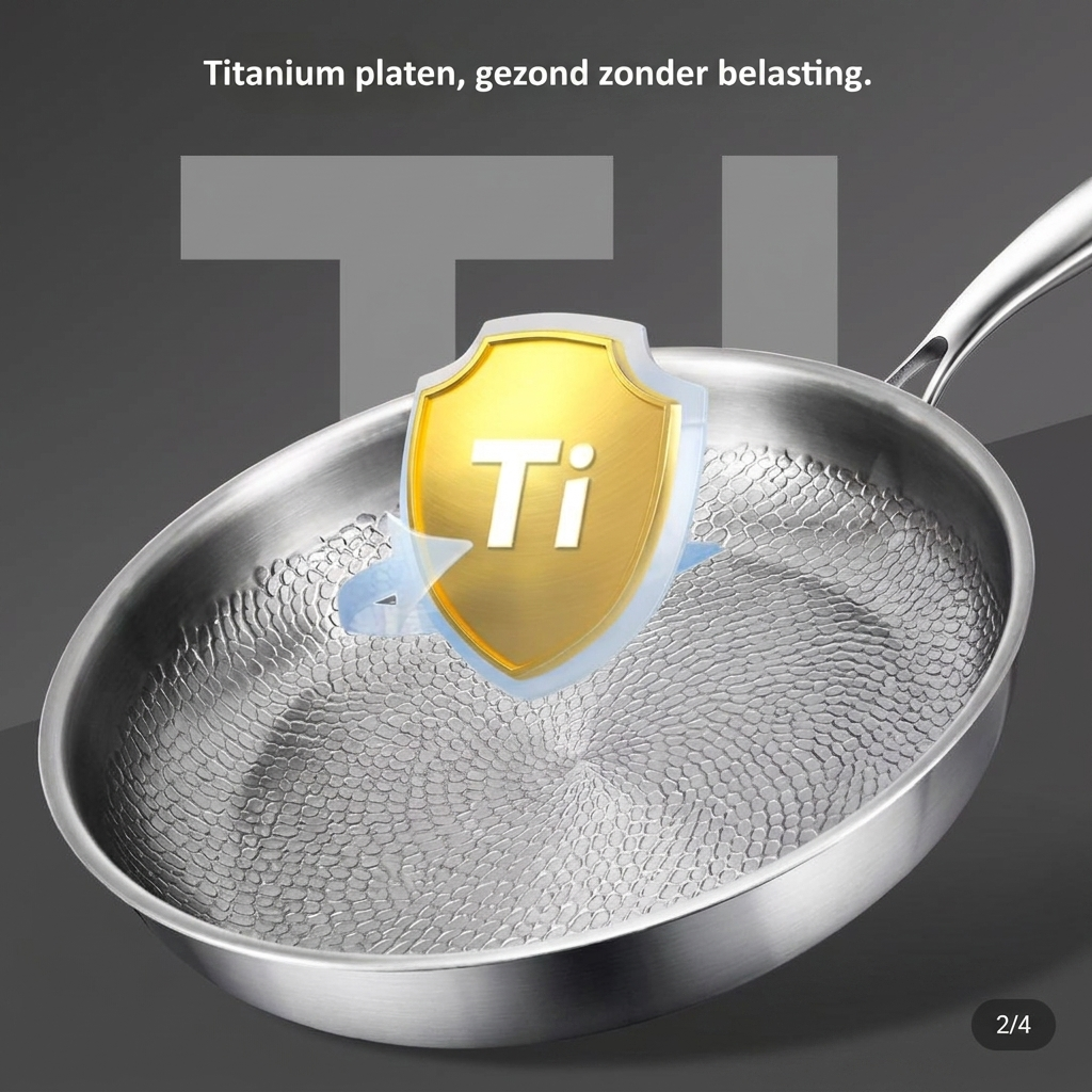 Hoogwaardige koekenpan van titaniumlegering