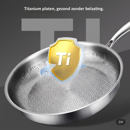 Onbedekte Titanium Biefstukpan Met Antiaanbaklaag