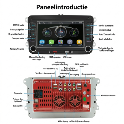 7-inch HD-touchscreen Bluetooth-auto-MP5-Speler