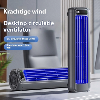 Draagbare Stille USB-Ventilator met Grote Luchtstroom en 2000mAh Accu