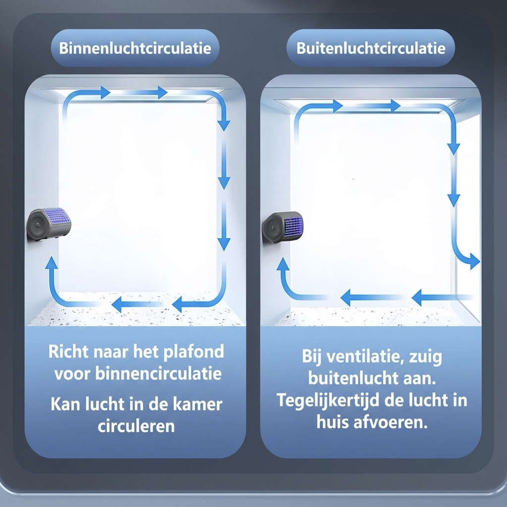 Draagbare Stille USB-Ventilator met Grote Luchtstroom en 2000mAh Accu