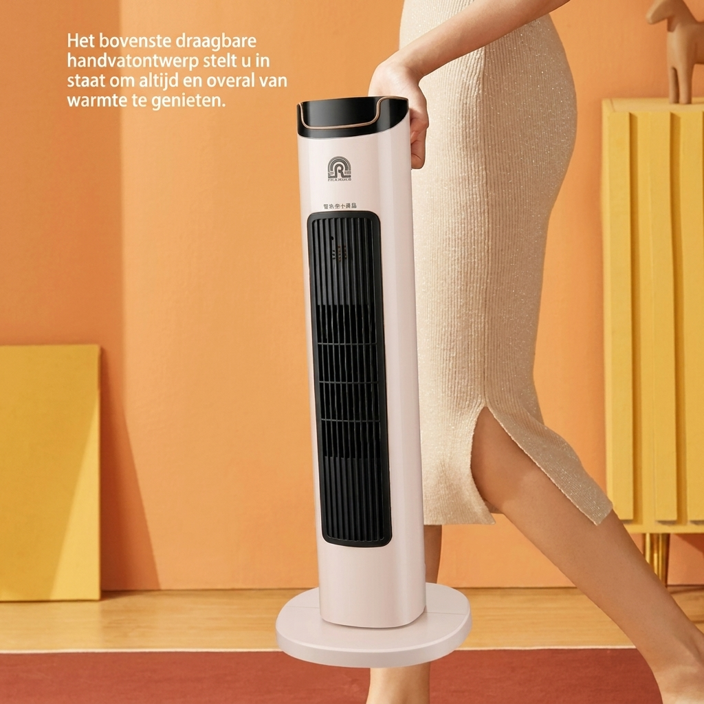 Draagbare verticale ventilator met directe verwarming