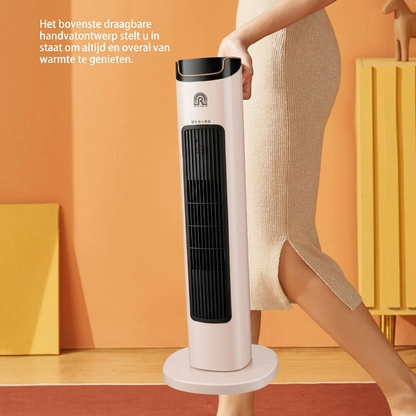 Draagbare verticale ventilator met directe verwarming