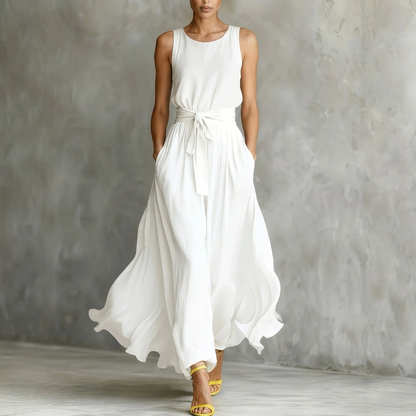 Elegante maxi-jurk met vetersluiting voor dames