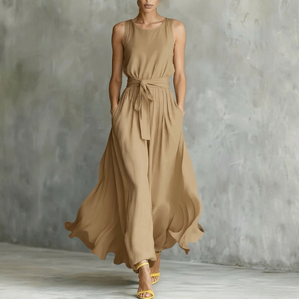 Elegante maxi-jurk met vetersluiting voor dames