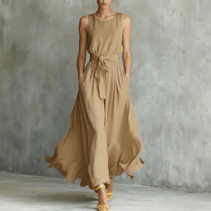 Elegante maxi-jurk met vetersluiting voor dames