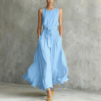 Elegante maxi-jurk met vetersluiting voor dames