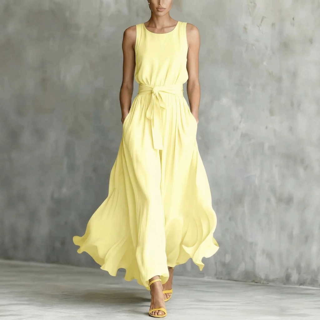 Elegante maxi-jurk met vetersluiting voor dames