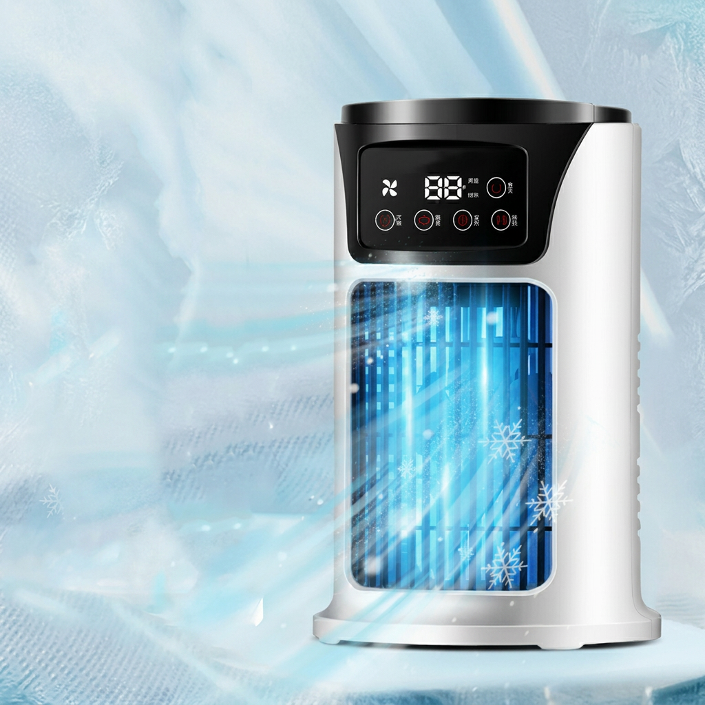Draagbare airconditioner, USB-mini-koelkast, luchtreiniger, luchtbevochtiger