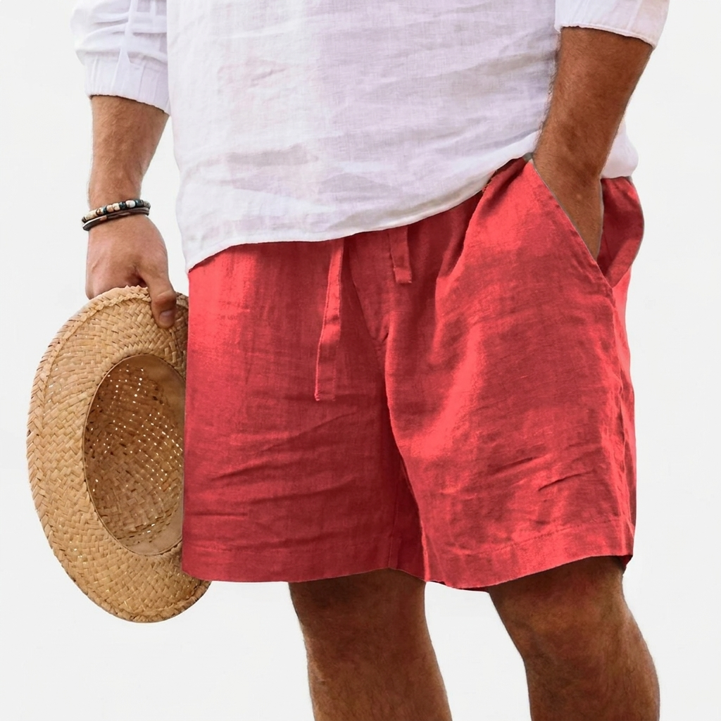 Casual herenshort met trekkoord en zakken, geschikt voor de zomer en het strand