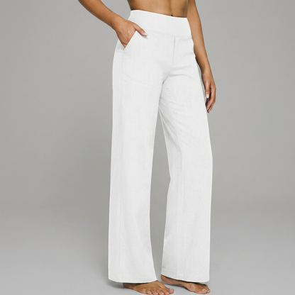 Dames Gebreide Broek met Hoge Taille en Rechte Pasvorm