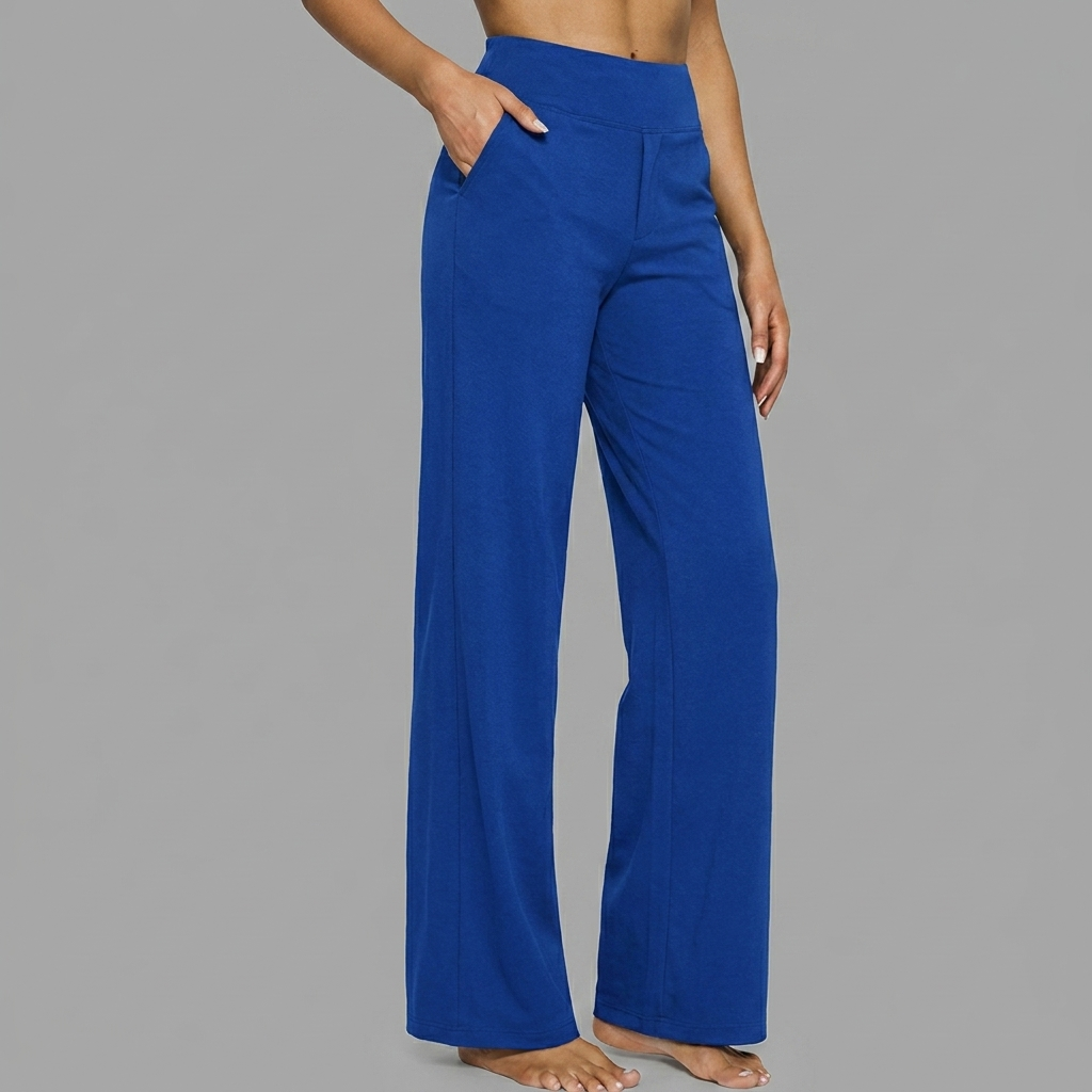 Dames Gebreide Broek met Hoge Taille en Rechte Pasvorm