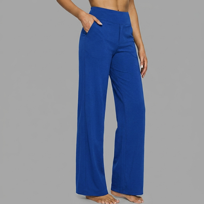 Dames Gebreide Broek met Hoge Taille en Rechte Pasvorm
