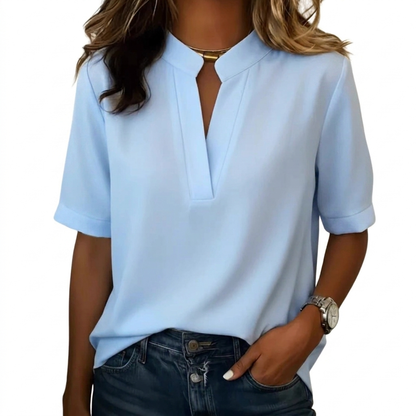 Casual dames-T-shirt met ronde hals, korte mouwen en een losse pasvorm