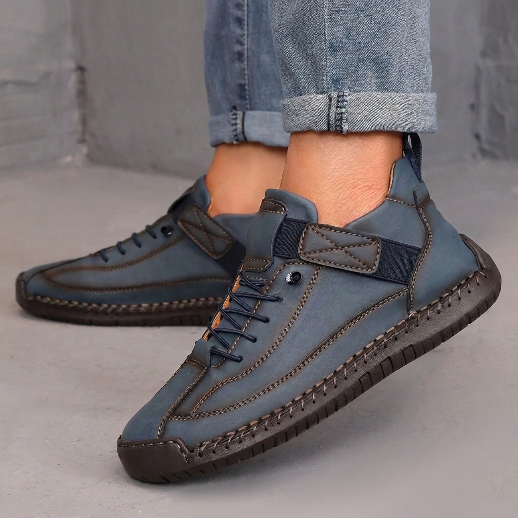 Dames Leren Casual Laarzen met Kleurencombinatie en Comfortabele Pasvorm