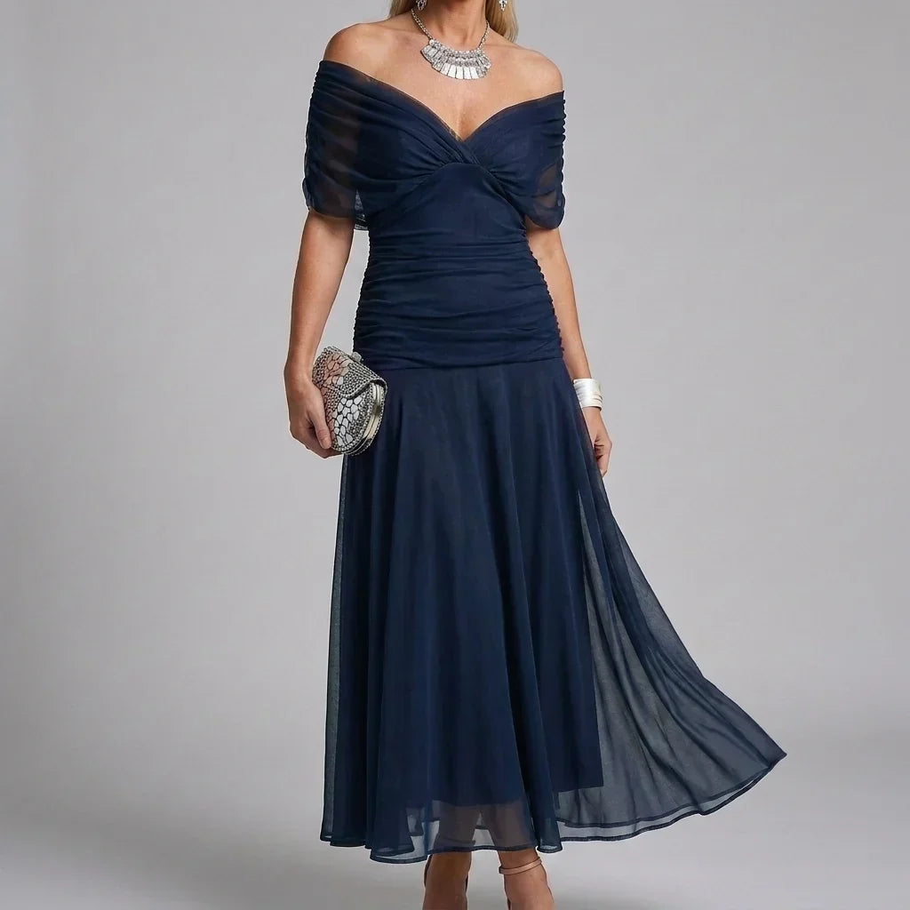 Casual maxi-jurk met V-hals en A-lijn model voor dames