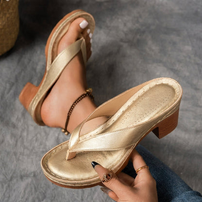 Dames sandalen plateauzool vierkante hak