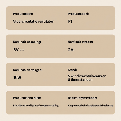 Stille Ventilator met Afstandsbediening 3D Oscillatie