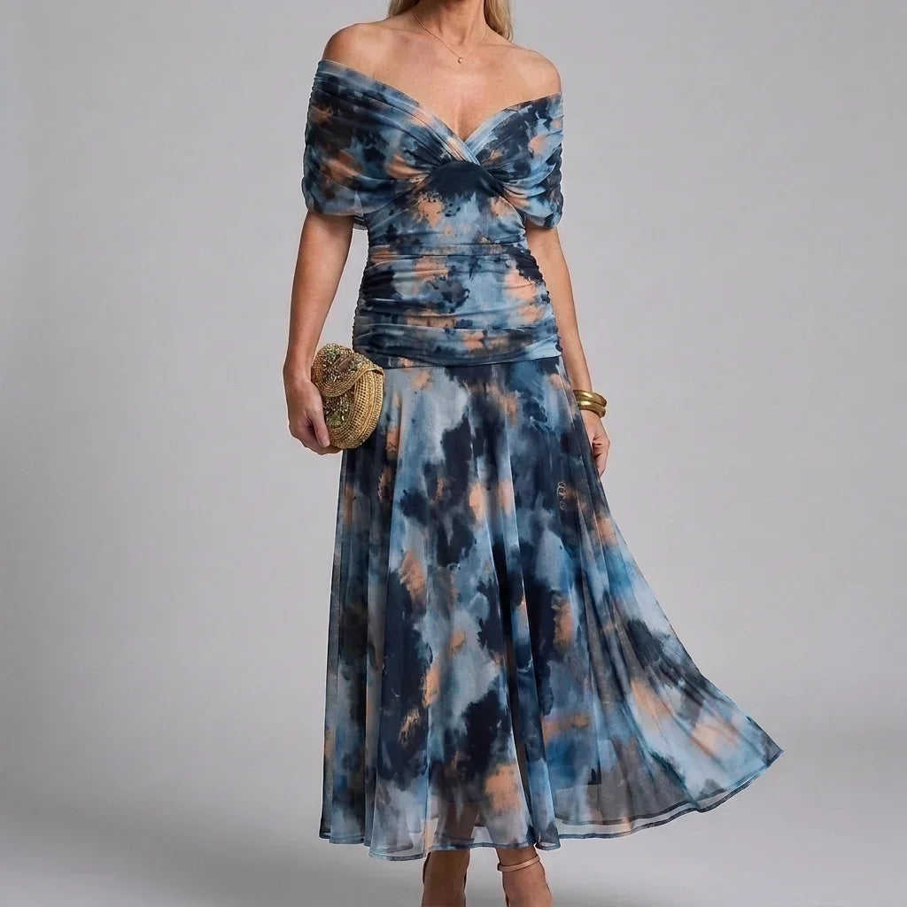 Casual maxi-jurk met V-hals en A-lijn model voor dames
