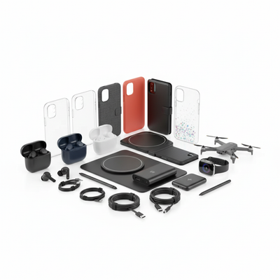Gadgets met witte achtergrond