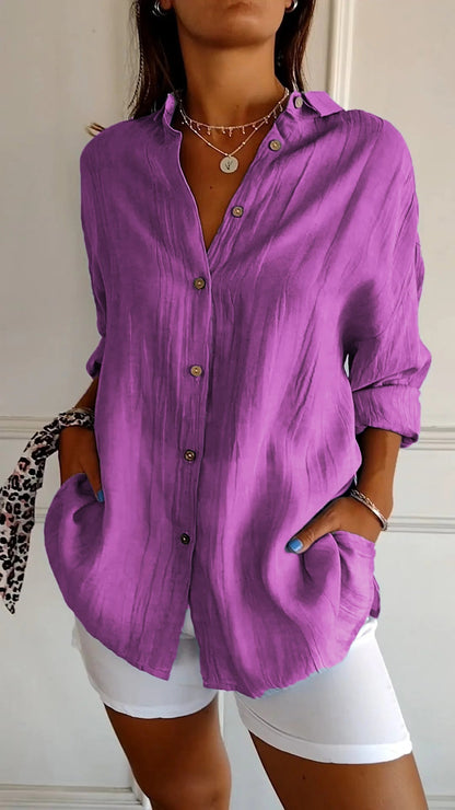 Loszittende Blouse voor dames - Luchtig en Comfortabel - Met knopen sluiting