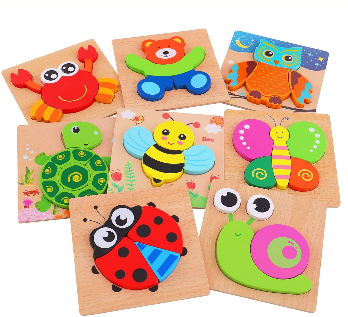 Montessori-leerpuzzel van hout – Kleurenplezier (1+1 Gratis)